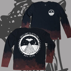Acid Dipped "Believe" Long-Sleeve Tee Shirt!