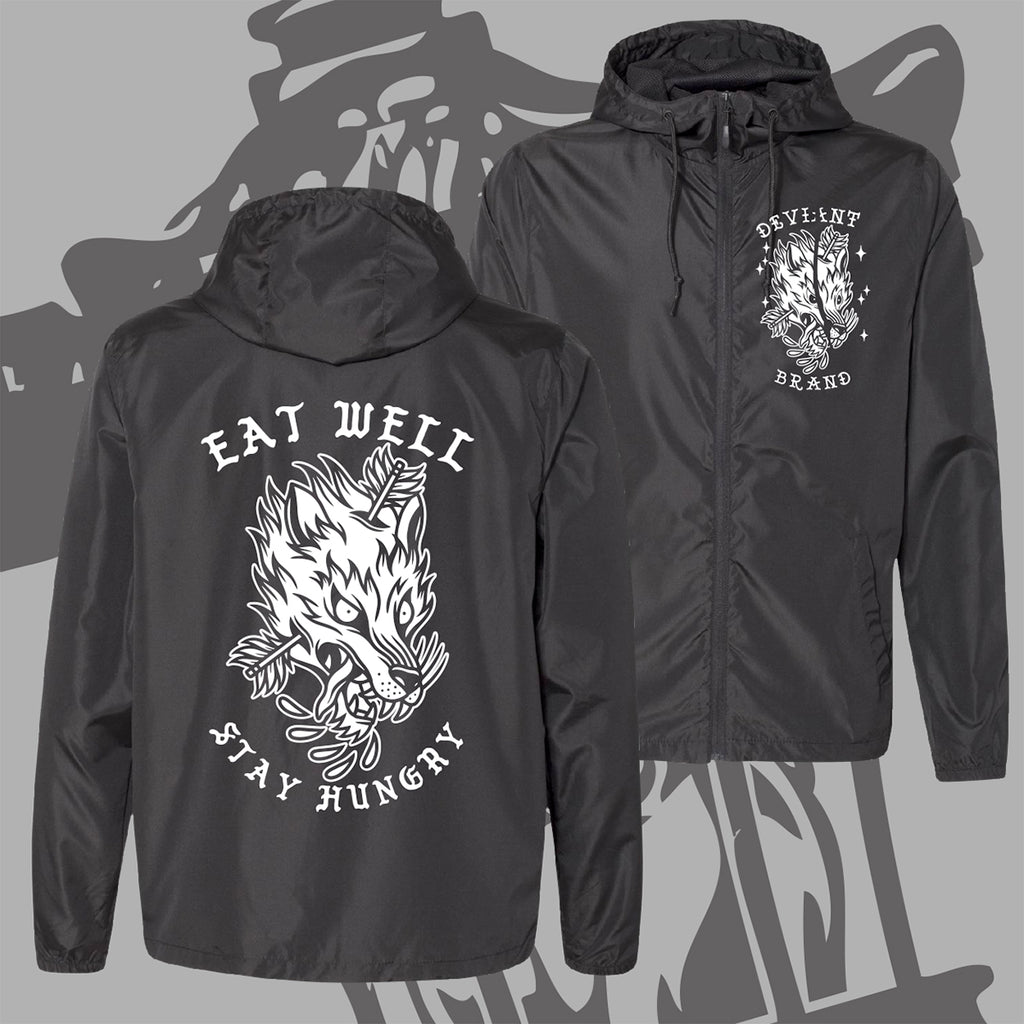 **NEW** "Wolf" Black Windbreaker Jacket!