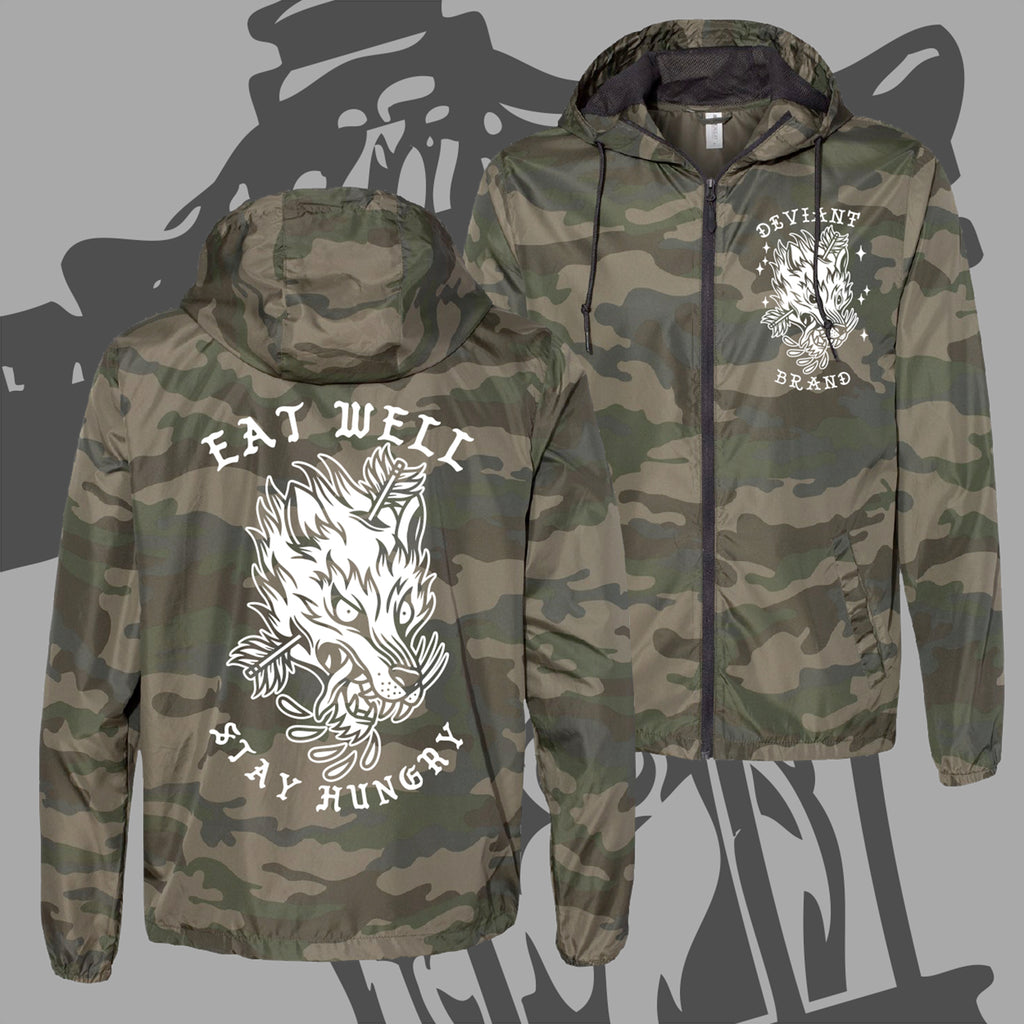 "Wolf" Camo Windbreaker Jacket!