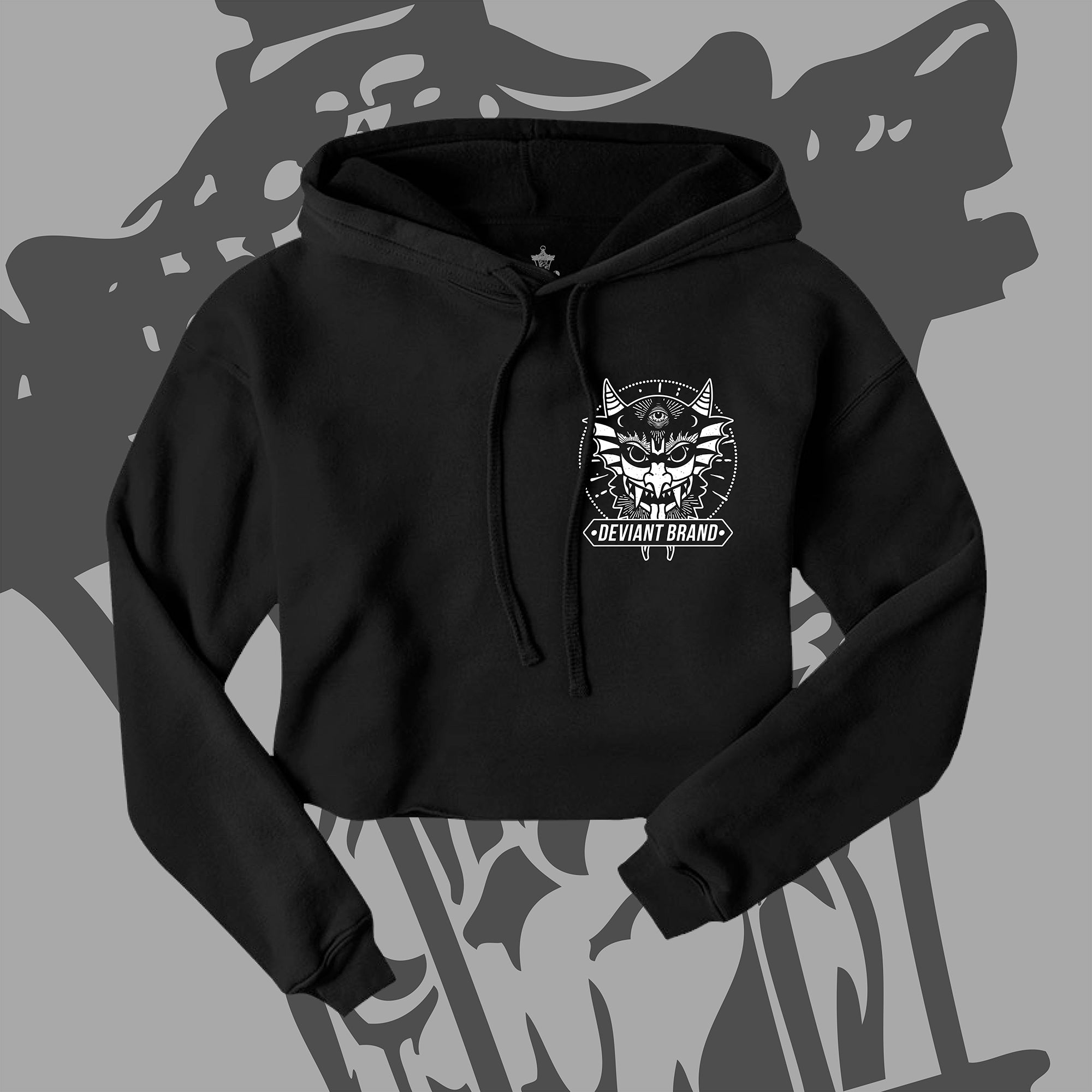 Women's "Demon" Crop Top Hoodie!